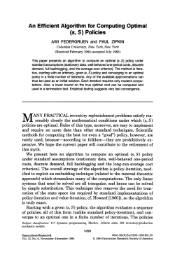 An Efficient Algorithm for Computing Optimal (s, S) Policies