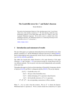 The Goodwillie tower for S1 and Kuhn`s theorem 1 Introduction and