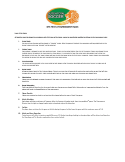DTS FIFA`14 TOURNAMENT RULES