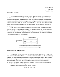 Motivating Example McNemar`s Test of Agreement