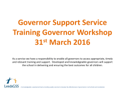 Governor Support Service Training Offer 2016/2017