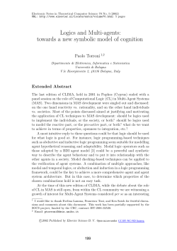 Logics and Multi-agents: towards a new symbolic