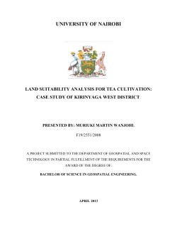 LAND SUITABILITY ANALYSIS - Department of Geospatial and