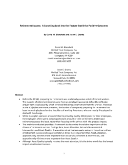 Retirement Success: A Surprising Look into the Factors that