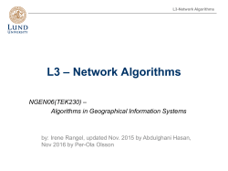 L3 &ndash; Network Algorithms