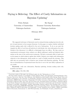 Paying is Believing: The Effect of Costly Information on Bayesian