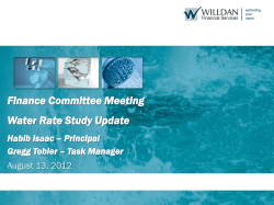 Presentation for August 13, 2012 Meeting