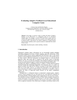 Evaluating Adaptive Feedback in an Educational Computer Game