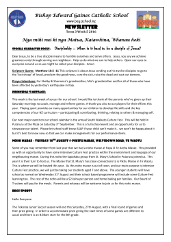 Term 3 Week 5 2016 - Bishop Edward Gaines Catholic School