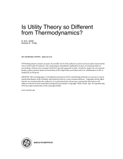 Is utility theory so different from thermodynamics?