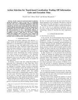 Action Selection for Touch-based Localisation Trading Off