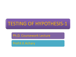 testing of hypothesis