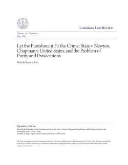 Let the Punishment Fit the Crime: State v. Newton, Chapman v