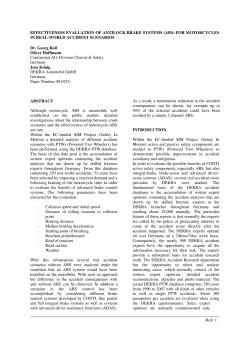 Roll 1 EFFECTIVENESS EVALUATION OF ANTILOCK BRAKE