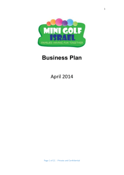 Mini Golf Israel Business Plan