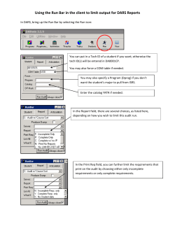Using the Run Bar in the client to limit output for DARS