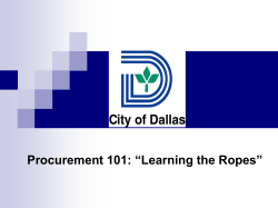 Procurement 101: &ldquo;Learning The Ropes