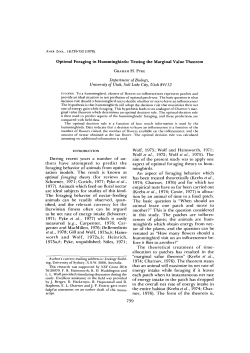 Optimal Foraging in Hummingbirds: Testing the Marginal Value