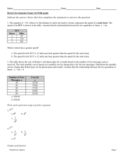 Review for Semester Exam 14-15 8th grade