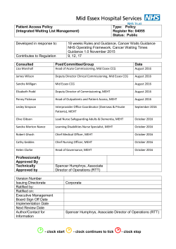 clock stop Patient Access Policy - Mid Essex Hospital Services NHS