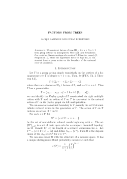 FACTORS FROM TREES 1. Introduction Let &Gamma; be a group acting