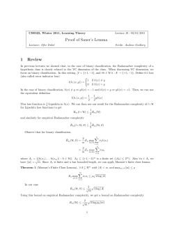 Proof of Sauer`s Lemma 1 Review