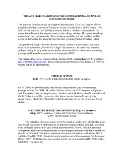 Tips for the CAM major - University of Chicago Math