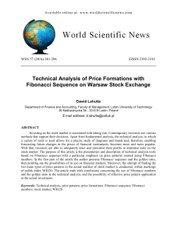 Technical Analysis of Price Formations with Fibonacci Sequence on
