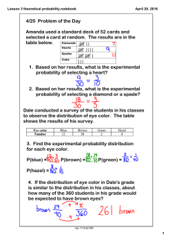 Lesson 3 theoretical probability.notebook