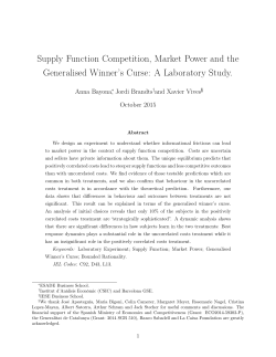 Supply Function Competition, Market Power and