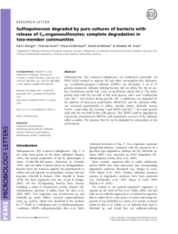 Sulfoquinovose degraded by pure cultures of bacteria with release