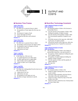 output and costs 1 Chapter 11 output and costs output and costs 1