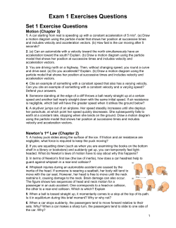 Exam 1 Homework Exercises