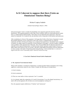 Is It Coherent to suppose that there Exists an Omniscient Timeless