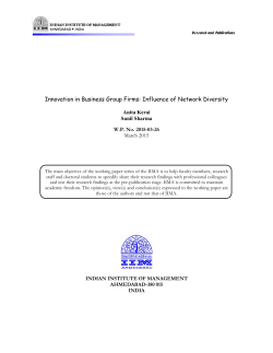 Innovation in Business Group Firms: Influence of Network Diversity