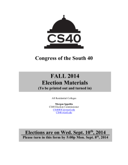 Application Packet - Congress of the South 40