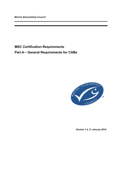 MSC Certification Requirements Part A &ndash; General Requirements for