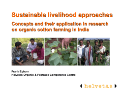 Sustainable livelihood approaches. Concepts and their application