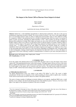 The Impact of the Patent Cliff on Pharma-Chem Output in