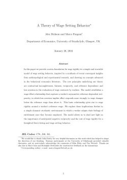 A Theory of Wage Setting Behavior