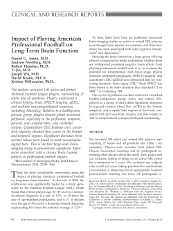 Impact of Playing American Professional Football