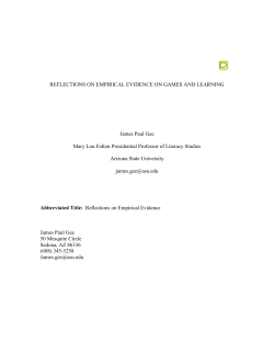 Evidence for Games and Learning