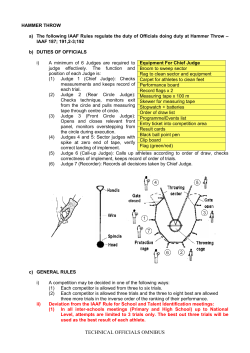 Summary of Hammer Throw Rules