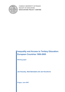Inequality and Access to Tertiary Education: European Countries