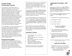 Second Chance Scholarship Program