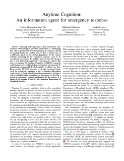 Anytime Cognition: An information agent for emergency response