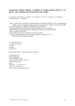 Comparing incident diabetes as defined by fasting - HAL