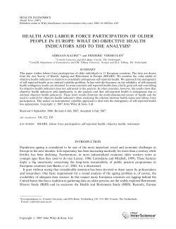 Health and labour force participation of older people in Europe: what