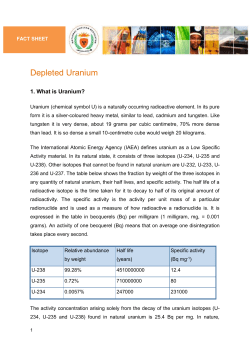Depleted Uranium - National Nuclear Regulator