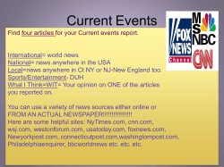 Current Events - Fairfield Public Schools